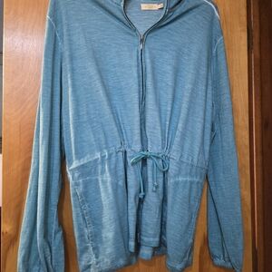 Women's Teal Drawstring Utility Jacket